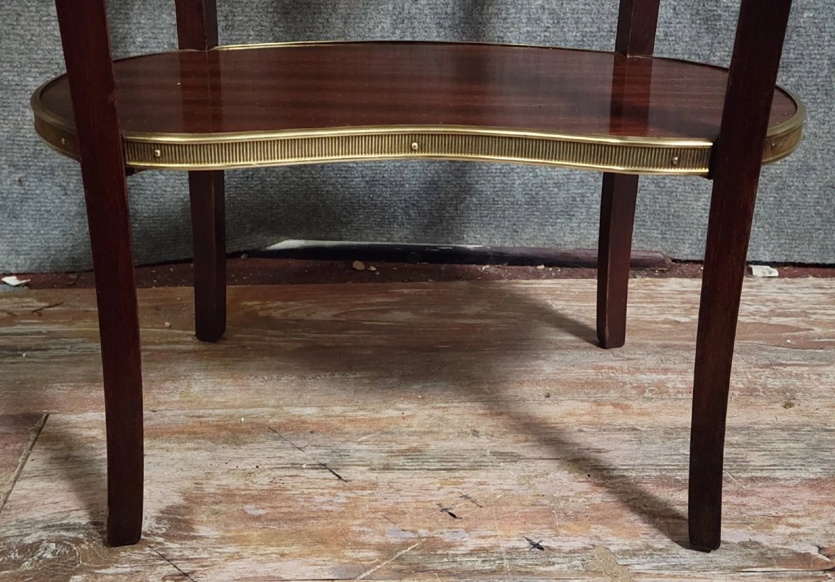 Louis XV Style Side Table, In Marquetry, Resting On Four Slender Legs.-photo-2