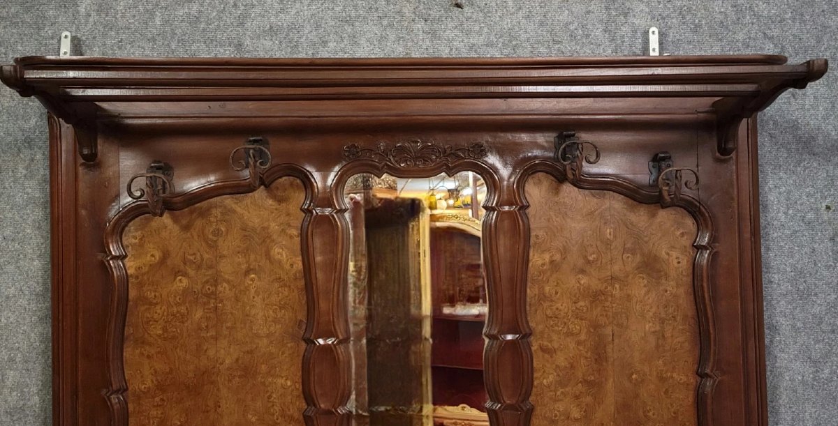 Louis XV Style Coat Rack, In Walnut And Elm Burl Circa 1900-1930.-photo-2