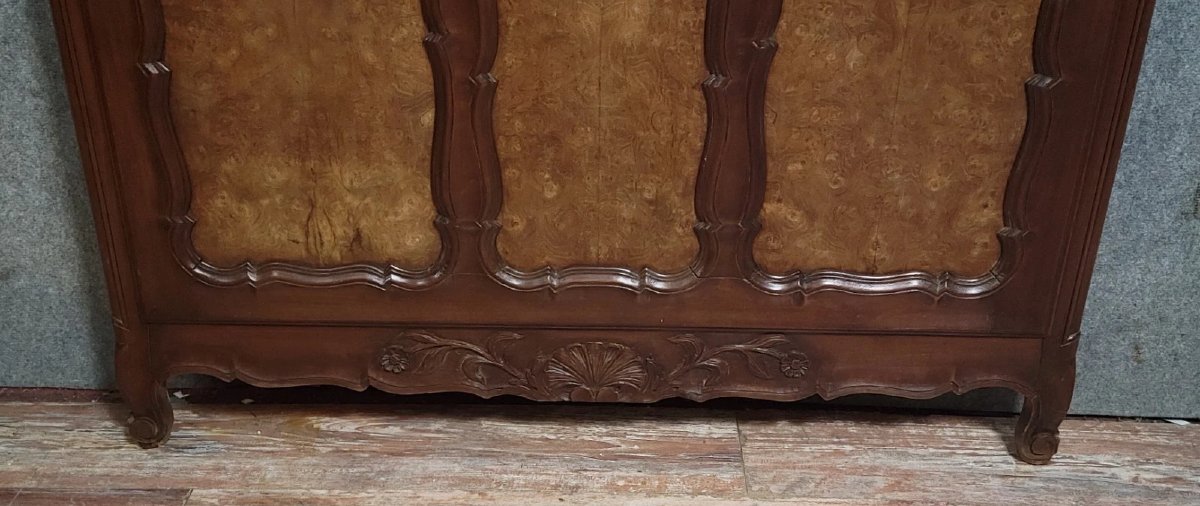 Louis XV Style Coat Rack, In Walnut And Elm Burl Circa 1900-1930.-photo-4