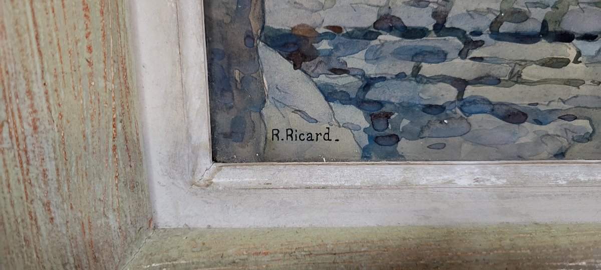 René Ricard: Figurative Watercolor Depicting An Architectural View-photo-3