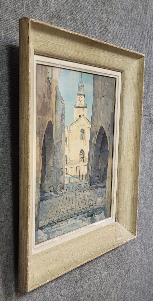 René Ricard: Figurative Watercolor Depicting An Architectural View-photo-4