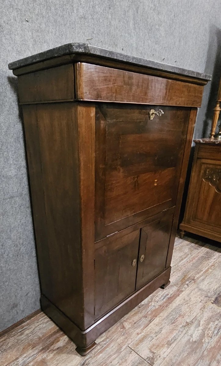 Restoration/louis Philippe Period Secretary Desk, 19th Century, In Mahogany-photo-2