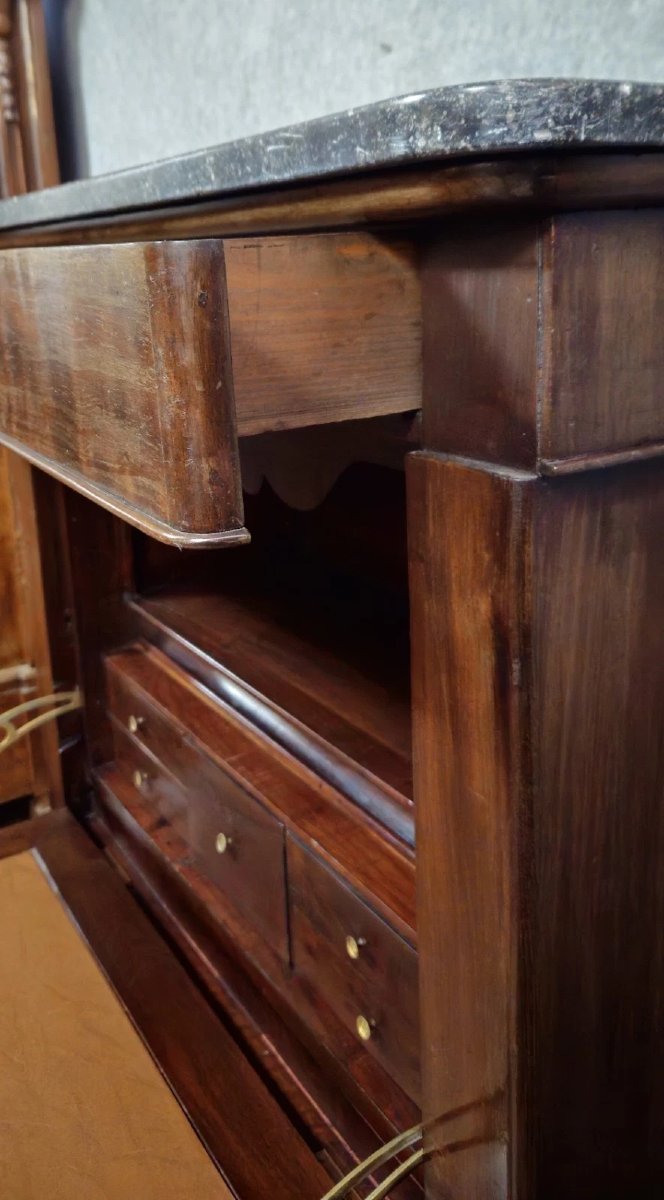 Restoration/louis Philippe Period Secretary Desk, 19th Century, In Mahogany-photo-5