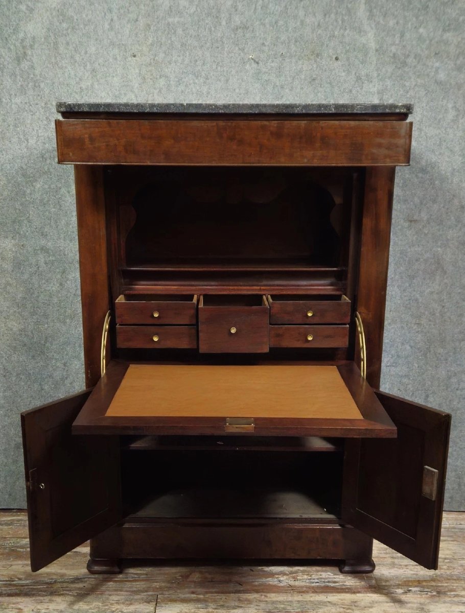 Restoration/louis Philippe Period Secretary Desk, 19th Century, In Mahogany-photo-6