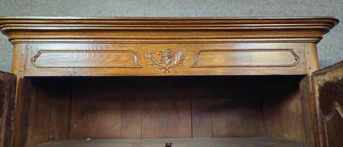 Armoire ancienne époque Louis XV en bois massif (chene et noyer)   -photo-6
