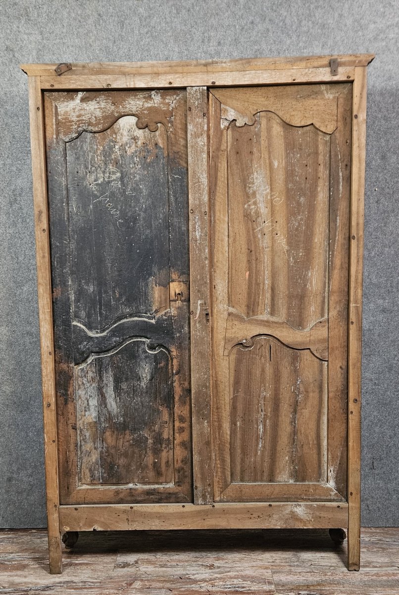 Porte manteaux en bois massif avec patères en fer forgé – style Louis XV-photo-6
