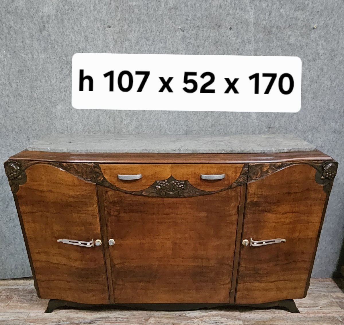 Buffet en enfilade époque Art déco, en acajou-photo-8