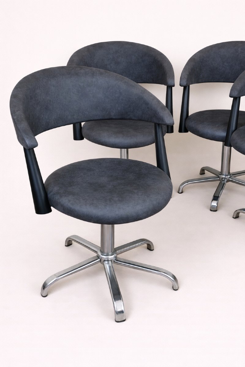 Set Of Four Vintage Armchairs, Circa 1980-photo-3