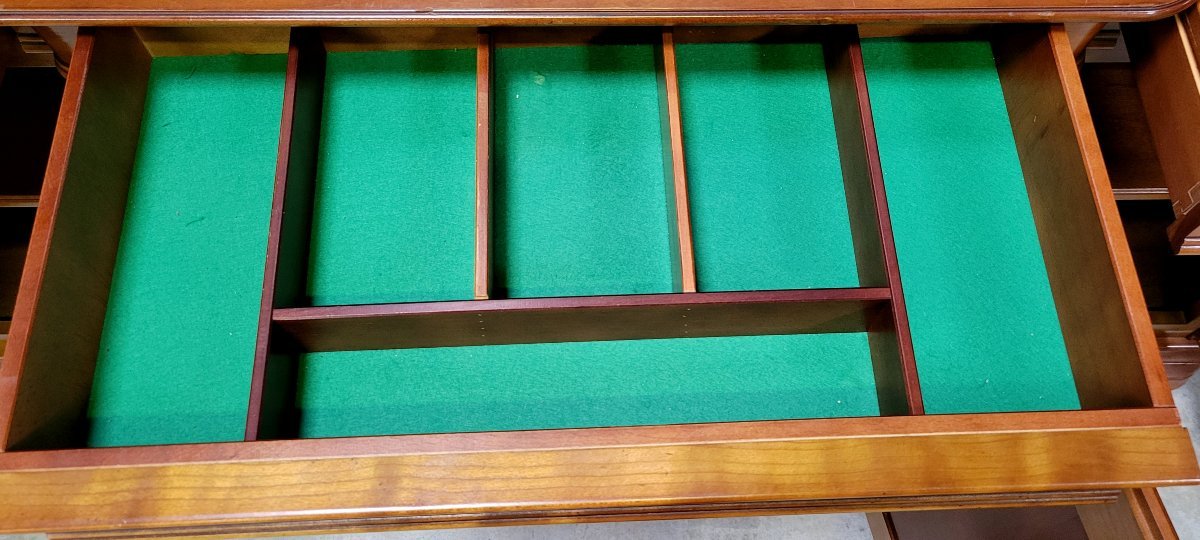 Vintage Louis-philippe Style Bookcase, Made Of Cherry Wood.-photo-2