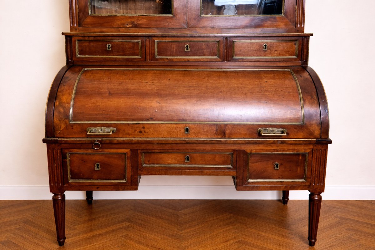 Cylinder Desk Forming A Bookcase – Louis XVI Period, Circa 1760-photo-2
