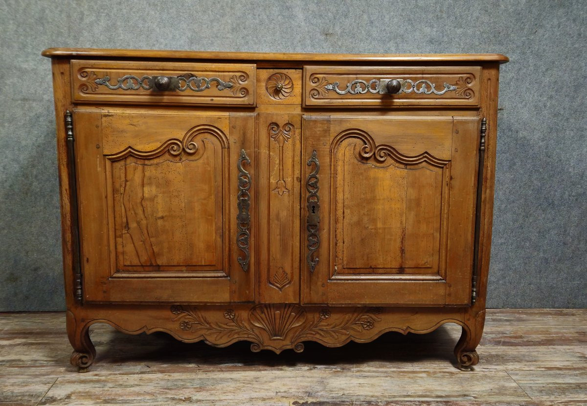 Louis XV Period Buffet In Solid Carved Wood, 18th Century-photo-1