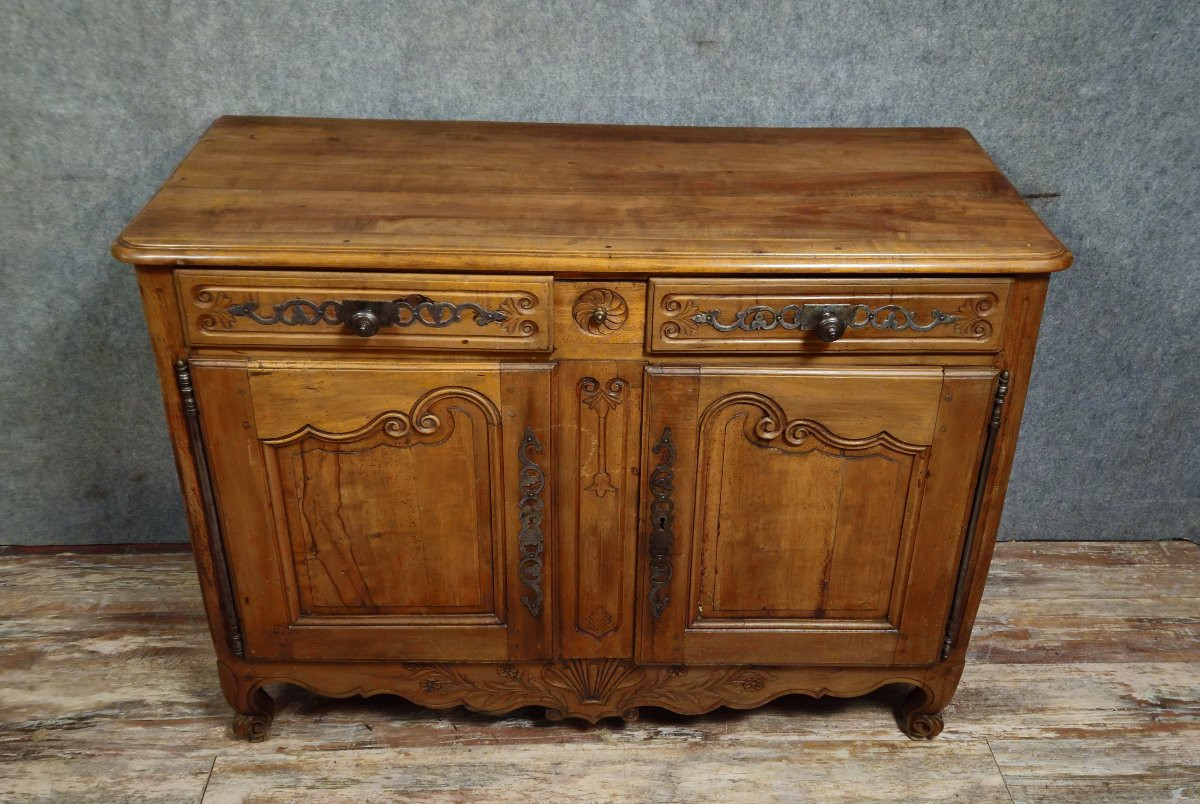 Louis XV Period Buffet In Solid Carved Wood, 18th Century-photo-2