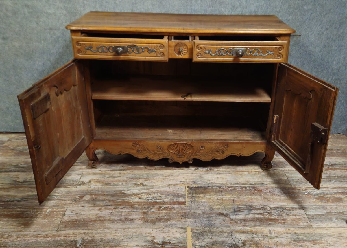 Louis XV Period Buffet In Solid Carved Wood, 18th Century-photo-4