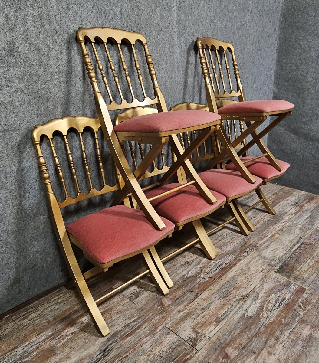 Ensemble de six chaises en bois doré, XXᵉ siècle-photo-3