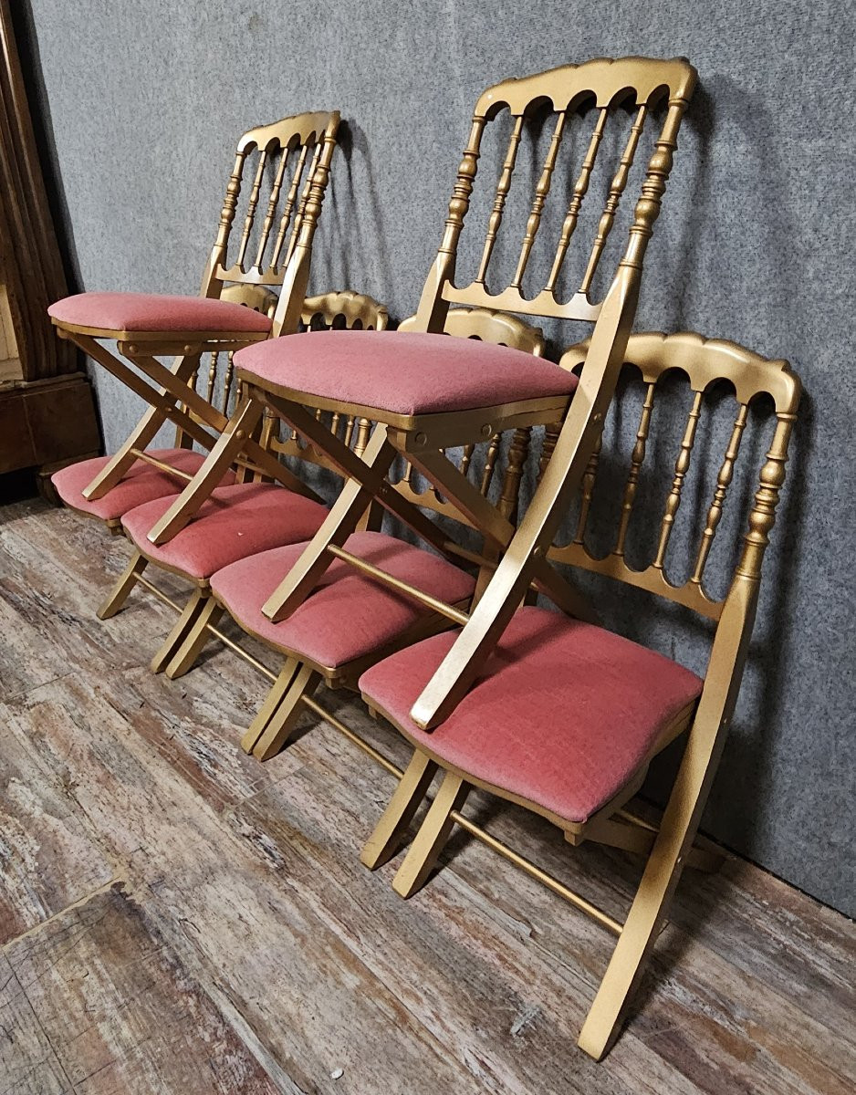 Ensemble de six chaises en bois doré, XXᵉ siècle-photo-4