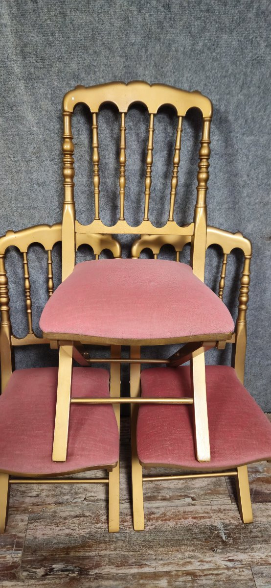 Ensemble de six chaises en bois doré, XXᵉ siècle-photo-5