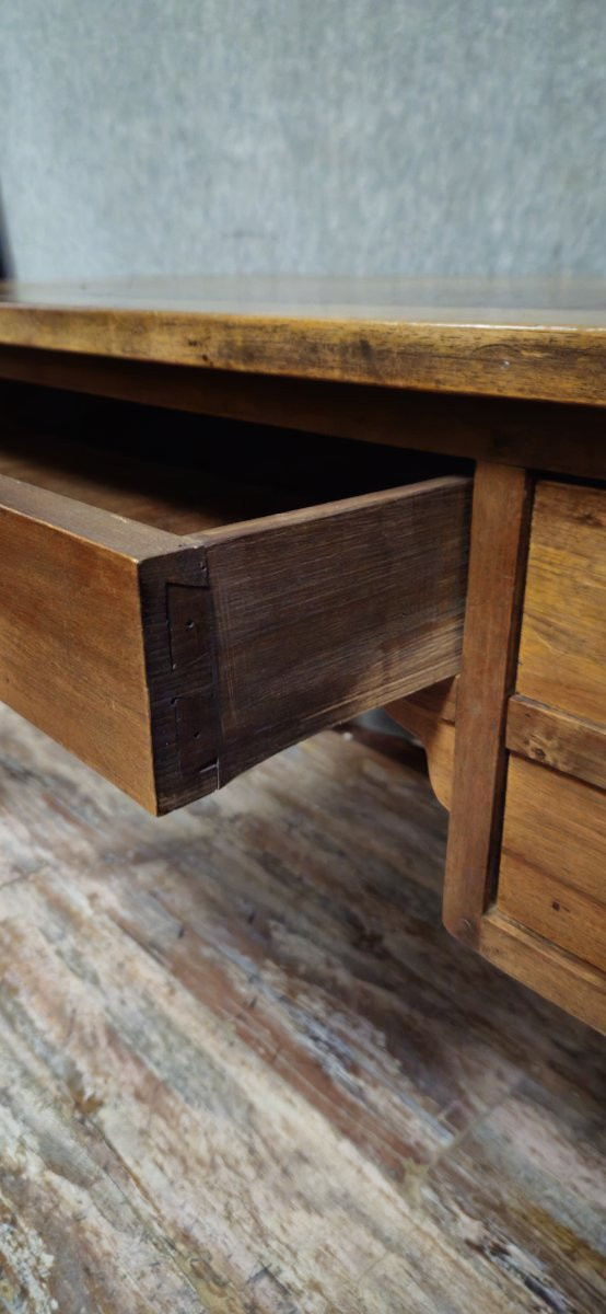 Bureau plat époque directoire en noyer, travail XIXᵉ siècle-photo-6