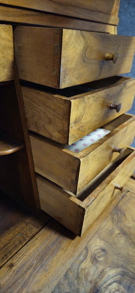 Secrétaire 3 corps en noyer époque Louis XVI.-photo-4