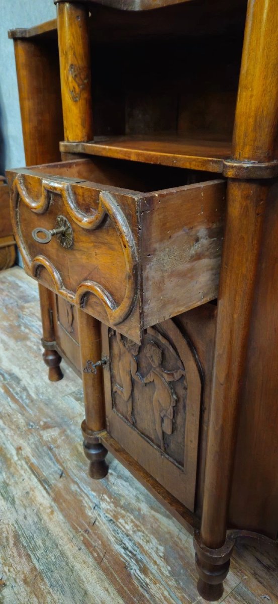 Antique Carved Solid Wood Buffet – Decorated With Cherubs – 19th Century-photo-6