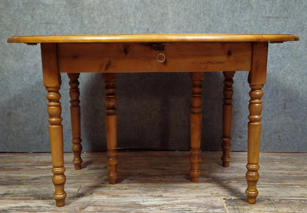 Grande table a 6 pieds style Louis Philippe en peuplier époque XXeme-photo-2
