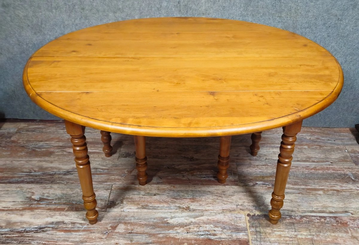 Grande table a 6 pieds style Louis Philippe en peuplier époque XXeme-photo-3