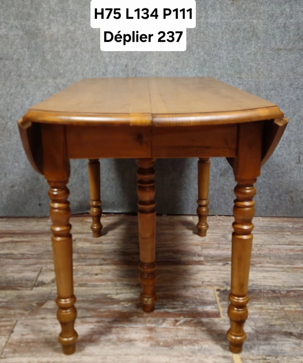 Grande table a 6 pieds style Louis Philippe en peuplier époque XXeme-photo-6