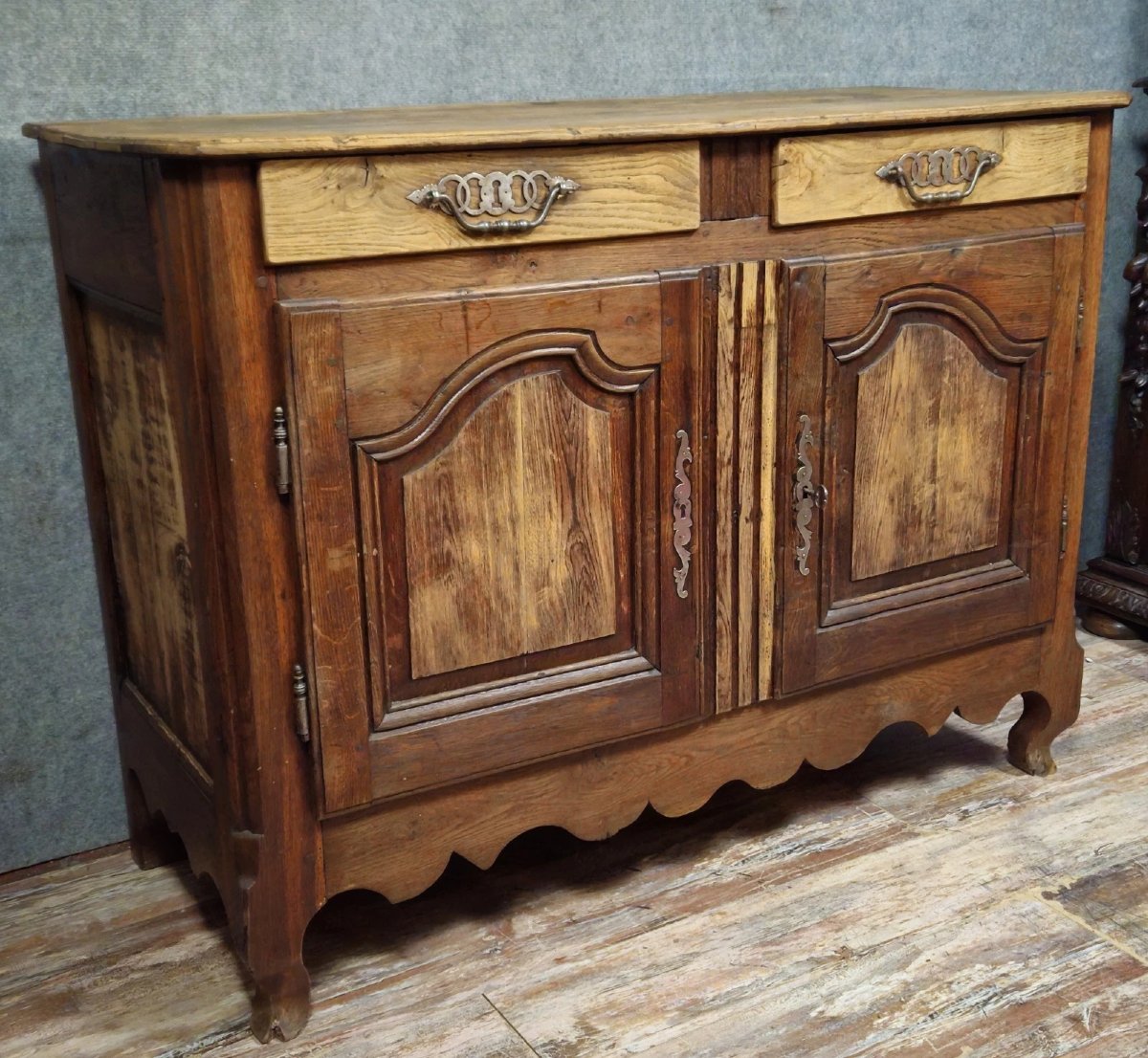 Louis XV Style Buffet/sideboard In Solid Oak, 18th Century -photo-2
