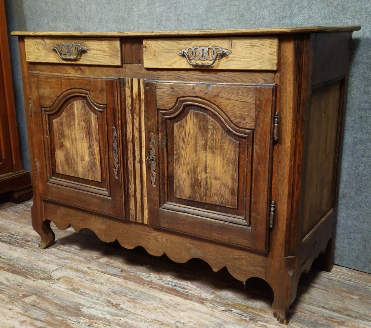 Louis XV Style Buffet/sideboard In Solid Oak, 18th Century -photo-3