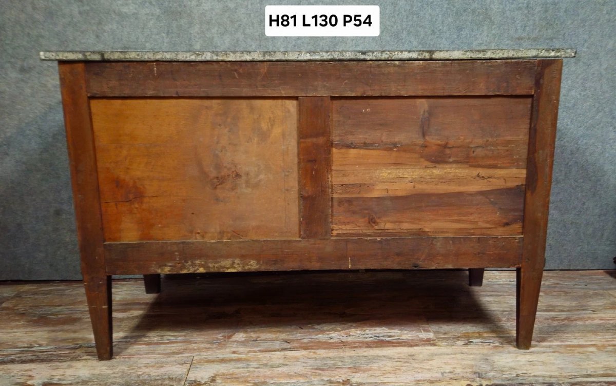 Louis XVI Period Commode In Marquetry, 18th Century-photo-6