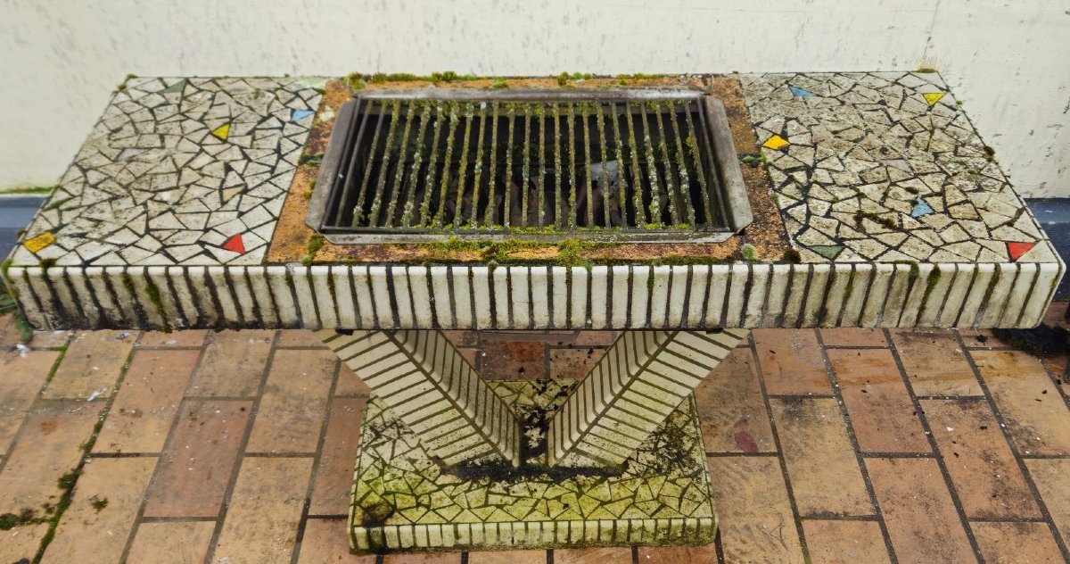 In The Spirit Of Facteur Cheval's Creations: A Vintage Console Table With A Barbecue Function -photo-2