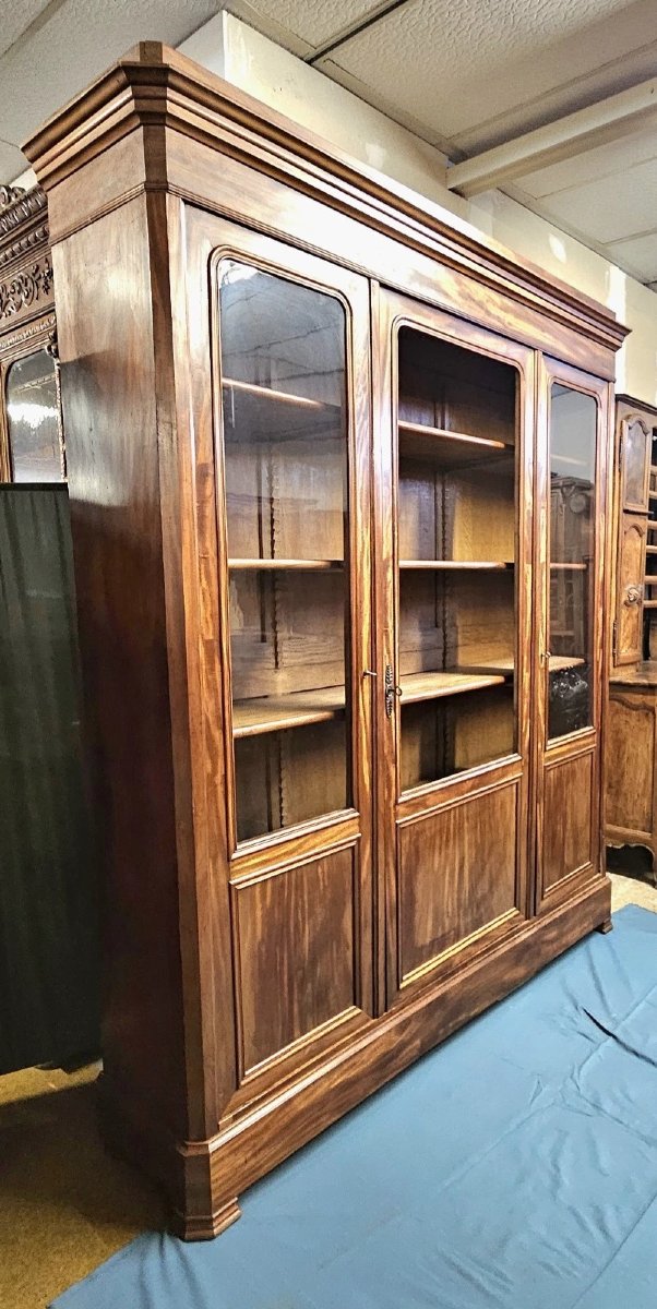 bibliothéque estampillée époque Louis Philippe en acajou / début XIXeme  -photo-2