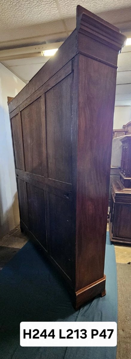 bibliothéque estampillée époque Louis Philippe en acajou / début XIXeme  -photo-6