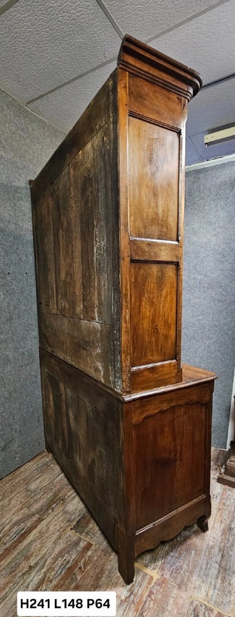 Two-part Louis XV Style Buffet In Solid Walnut, 18th Century -photo-4