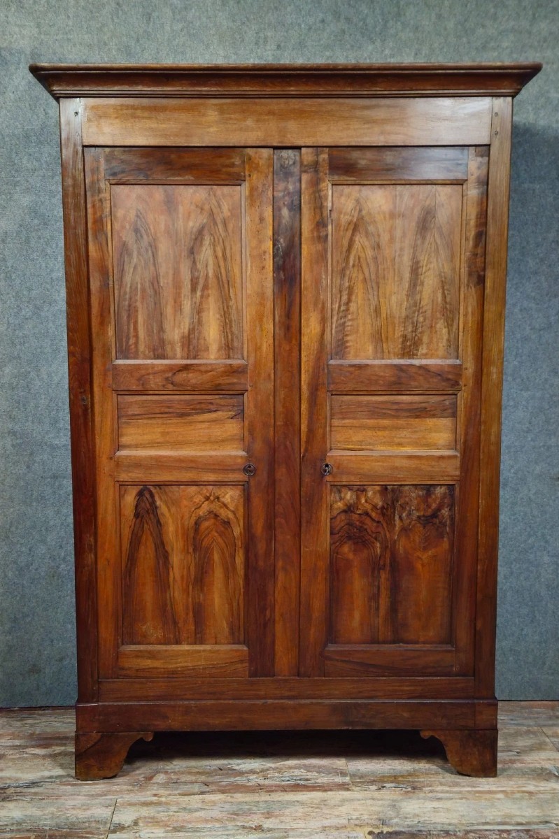 Louis Philippe Period Walnut Wardrobe, Early 19th Century, Circa 1830