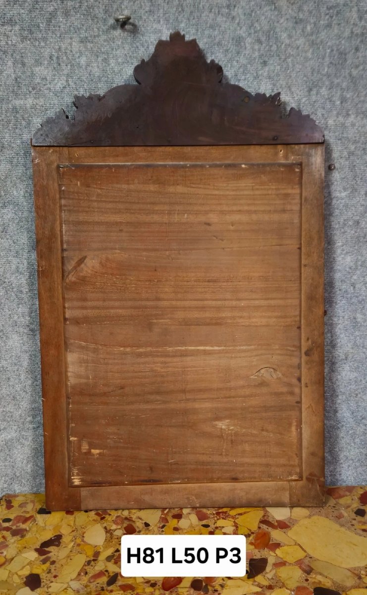 Miroir XIXeme en acajou sculpté – Décors de feuillage – époque Napoléon III-photo-5