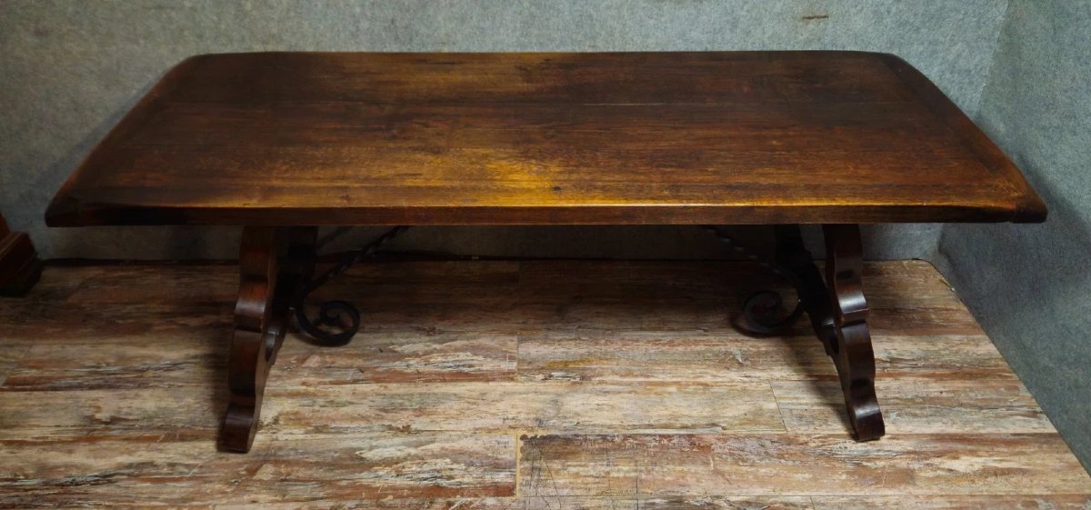 Farmhouse Table / Solid Wood Dining Table / Spanish High Period Style Table-photo-2