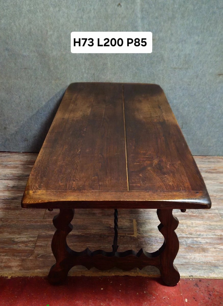 Farmhouse Table / Solid Wood Dining Table / Spanish High Period Style Table-photo-6
