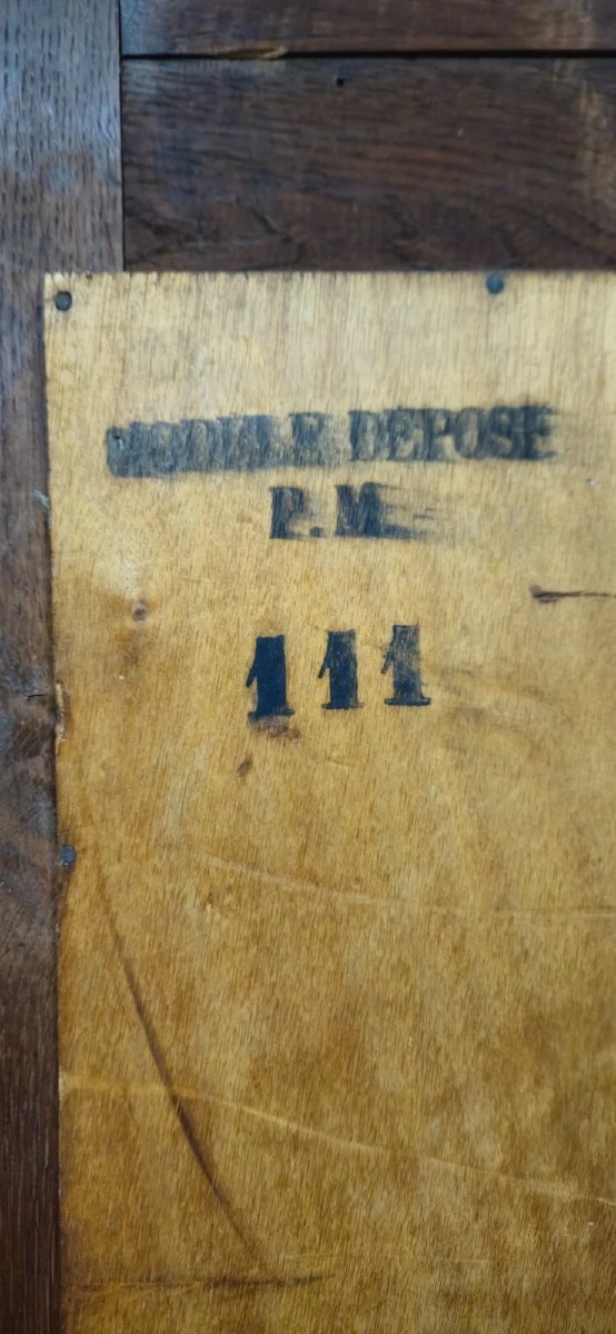 Vestiaire - porte manteaux ancien en chêne – miroir biseauté – marbre – style Renaissance - XIX-photo-4