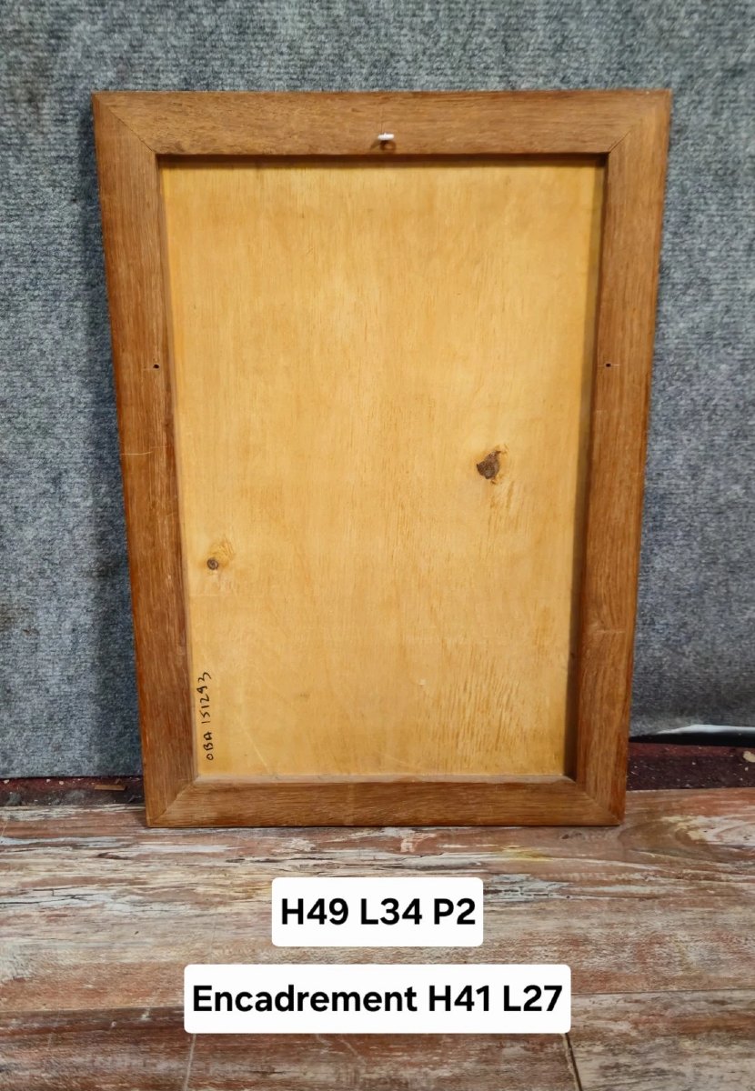 Antique Wood Marquetry Painting – Exotic Scene-photo-6