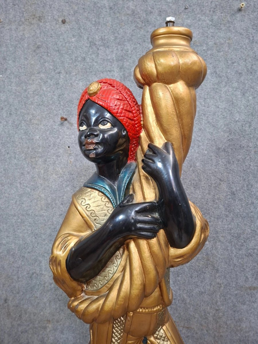 Orientalist Venetian Style Lamp/torch Holder Statue – 150 Cm-photo-3