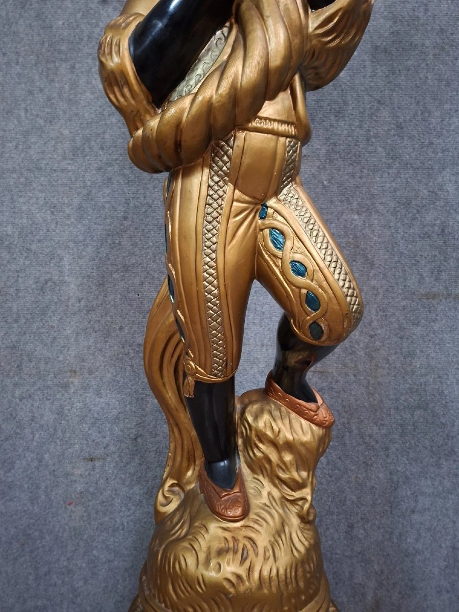 Orientalist Venetian Style Lamp/torch Holder Statue – 150 Cm-photo-4