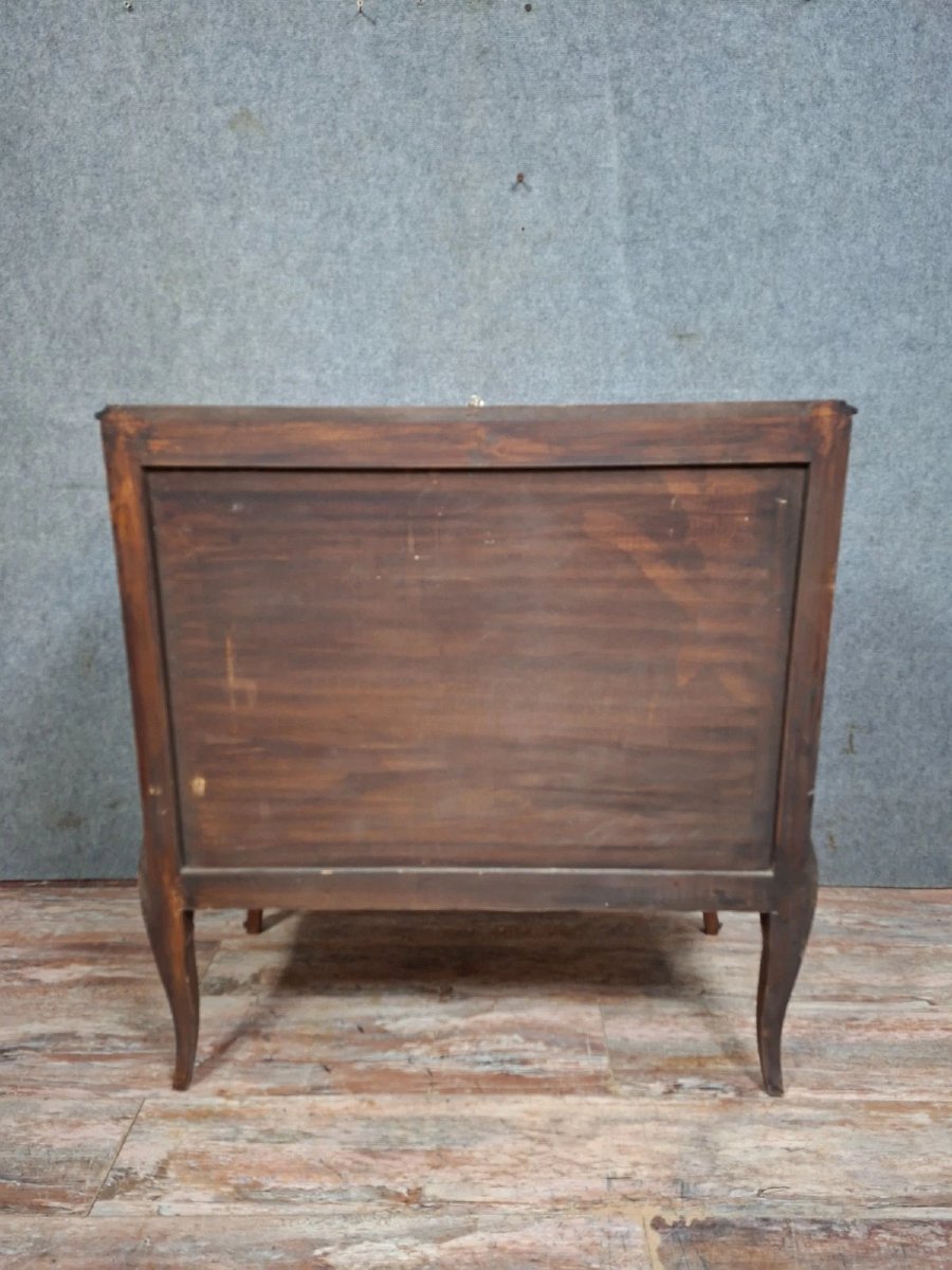 Antique Venetian Marquetry Slant-front Desk – Louis XV Style – Writing Desk – 20th Century-photo-2