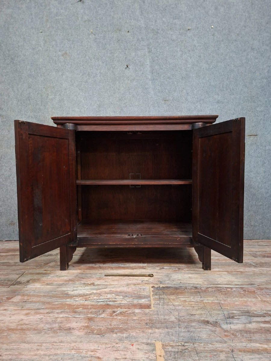 Buffet / meuble chinois ancien en bois avec ferrure en laiton / XXme-photo-2