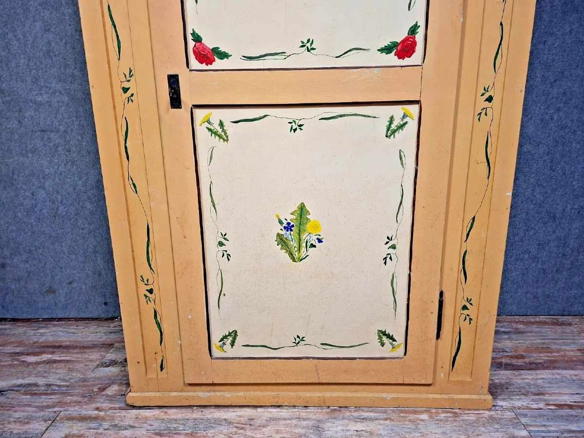 A Traditional Folk-style Cabinet, Made Of Wood And Entirely Painted.-photo-4