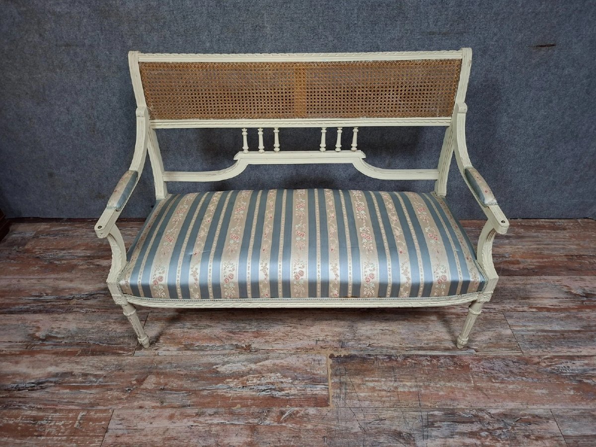 canapé / banquette de style Louis XVI, élégant et plein de charme.-photo-1