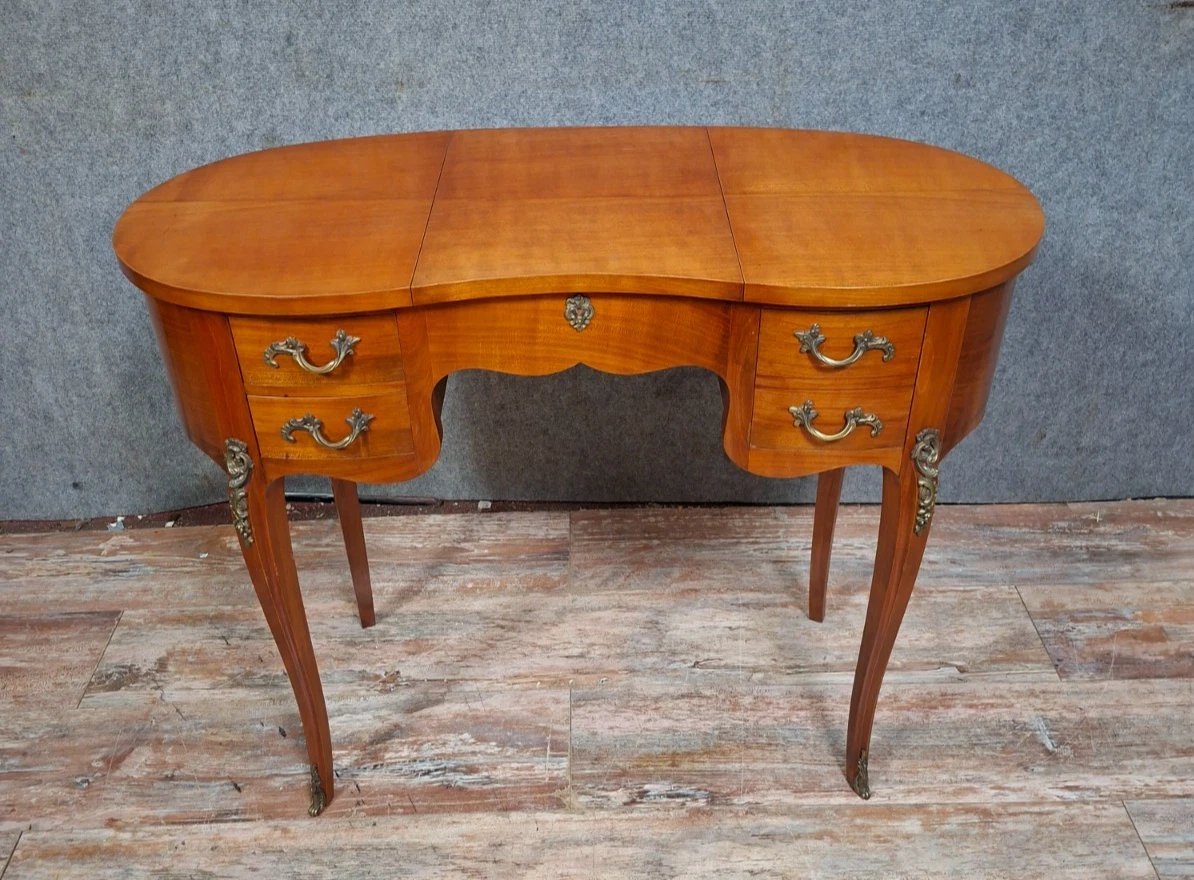 Elegant And Highly Decorative Louis XV Style Bean-shaped Dressing Table / 20th Century-photo-5