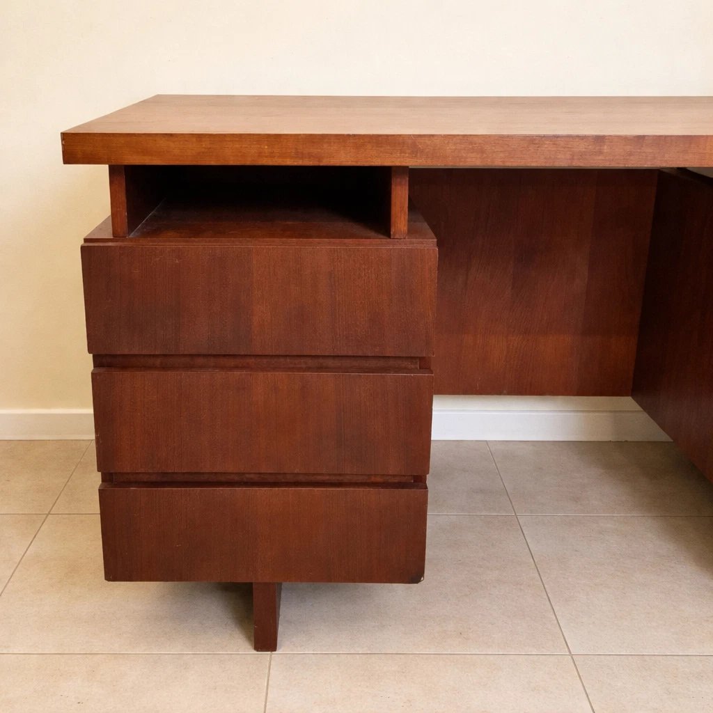 Scandinavian Teak Desk With Drawers, Circa 1960-1970-photo-4