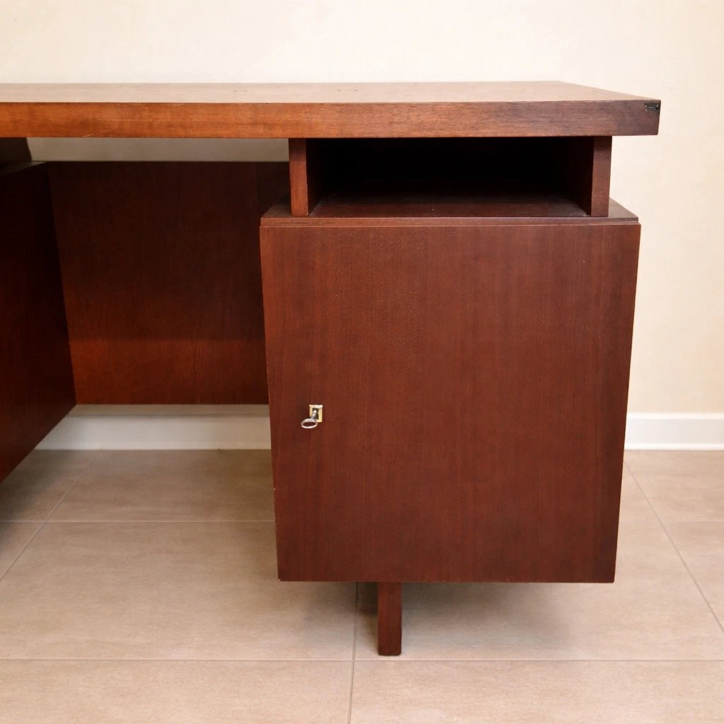 Scandinavian Teak Desk With Drawers, Circa 1960-1970-photo-7