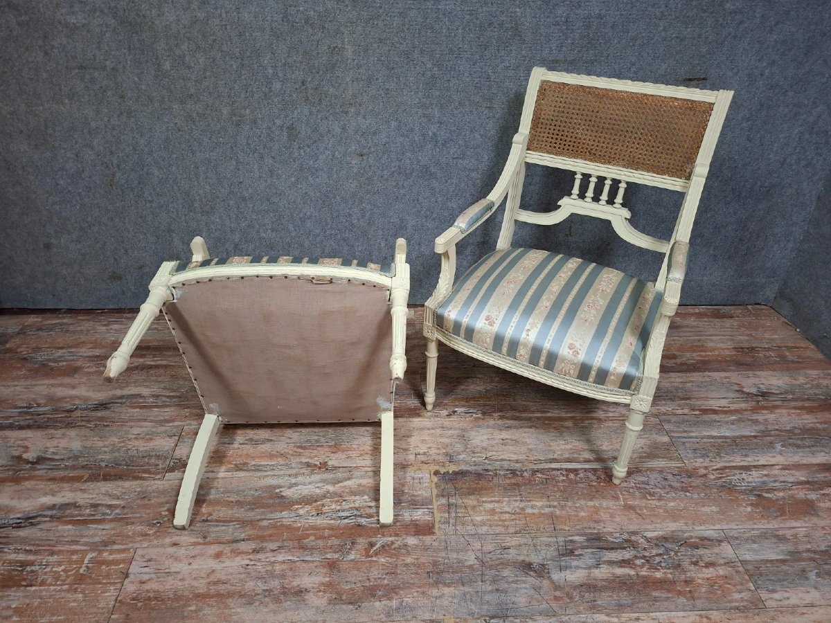 paire de fauteuils cannés de st. Louis XVI, élégants et pleins de charme / 1880-photo-4