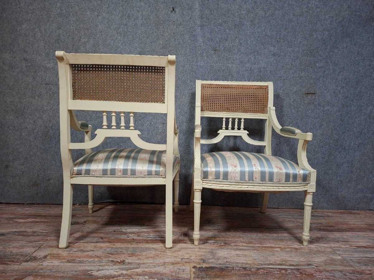 paire de fauteuils cannés de st. Louis XVI, élégants et pleins de charme / 1880-photo-6